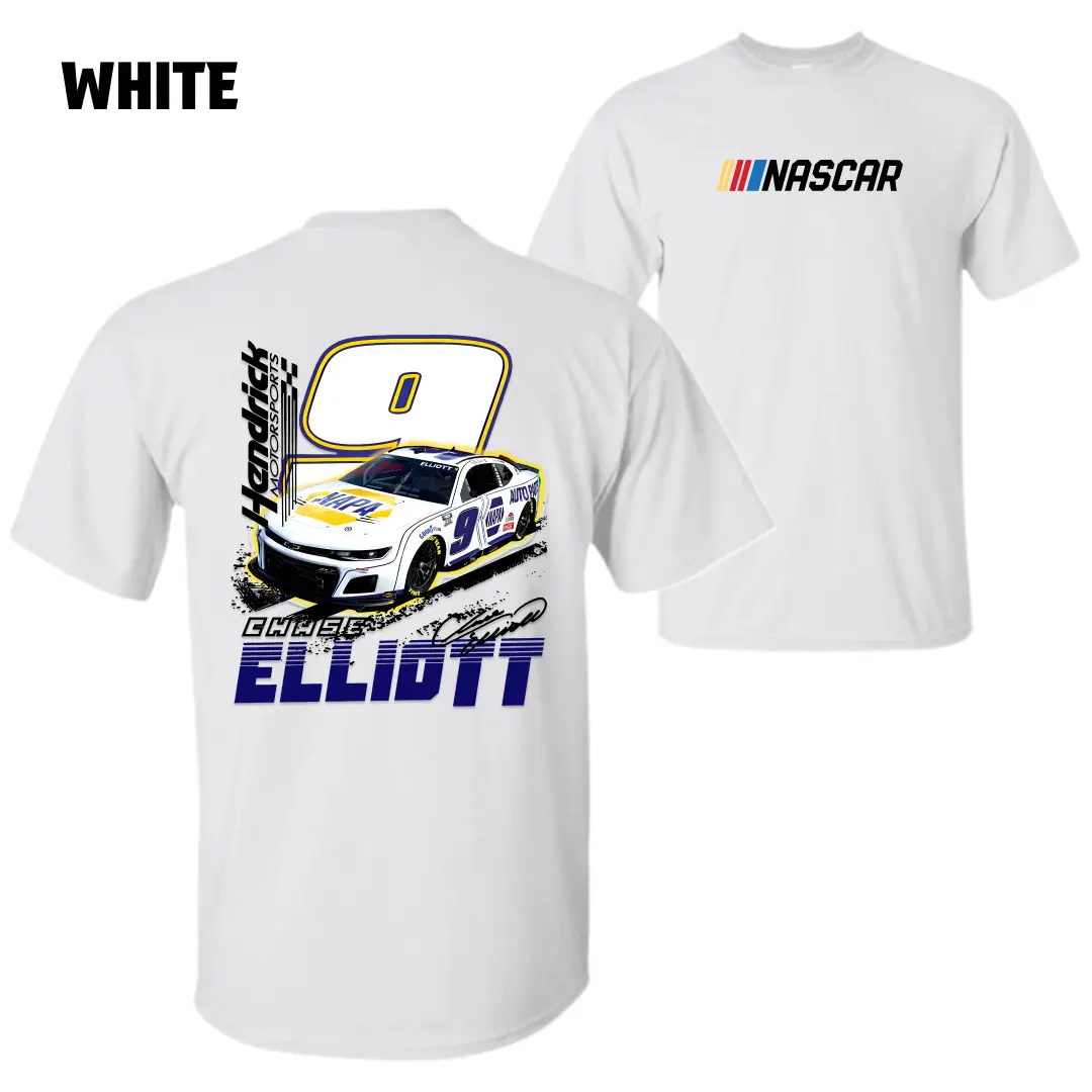 NASCAR T-Shirt – Chase Elliott #9 Car Design with Hendrick Motorsports Graphic, Perfect for Racing Fans, Unisex Tee for Style and Comfort, Menswear Tops