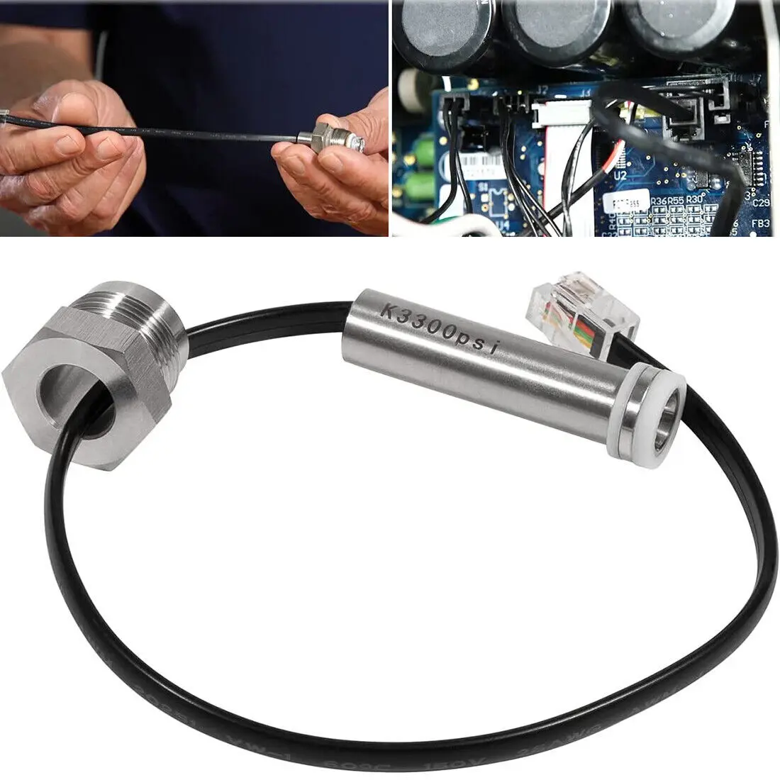 Stainless Steel Airless Sprayer Pressure Transducer Sensor Unit with Silicone Plug - Quick Install for Most Graco Sprayers, Ultramax, 190es,210pc,295st,Linelazers - Car Engine & Transmission Repair Tool
