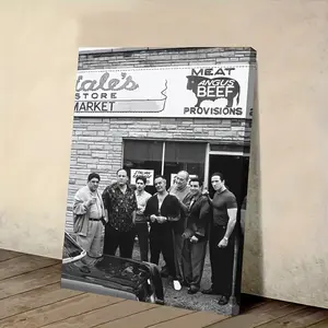 2D Flat Surface, 1 Piece <The Sopranos> Movie Poster Theme Artistic Decorative Canvas Wall Art Print - Perfect Choice for Bedroom Decoration and Room Aesthetics, A Charming Gift for Fans, 2D Flat Surface, Vintage Decor