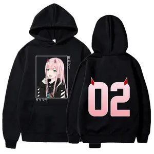 Women H@rajuku Y2K Pullover Hoodie New Fashion Autumn and Winter Anime Zero Two Print Hoodie Sweater