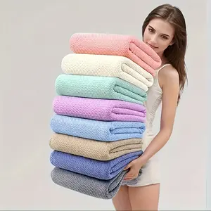 Solid Color Bath Towel, 1 Count Soft Absorbent Bathrobe, Quick Drying Bathrobe, Bathroom Supplies for Home Hotel Salon