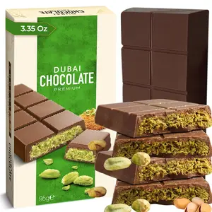 Chobella Dubai Chocolate Bar Pistachio 3.35oz (95g), Premium Mini Dubai Chocolate Bar with Pistachio Cream and Kataifi, Viral Candy with Shredded Phyllo Dough, Knafeh