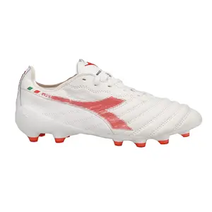 diadora Mens Brasil Elite2 Tech Made In Italy Lpx Firm Ground Football Sneakers Shoes Cleated, Firm Ground - White
