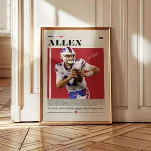 Josh Allen Poster, Buffalo Bills Poster, NFL Poster, Sports Poster, NFL Fans, Football Poster, NFL Wall Art, Sports Bedroom Posters