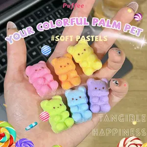 Dopamine Bear Food-grade Silicone Taba Squishy, Office Stress Relief Creamy Soft Handmade Squeeze Toy, Christmas Easter Gift