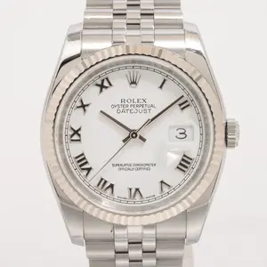Rolex White Datejust Unisex 36mm 116234