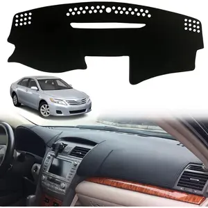 Dashboard Dash Board Cover Mat Pad Carpet Non-Slip Custom Compatible with Toyota Camry 2007-2011 Protector Sunshield (Black Trim)