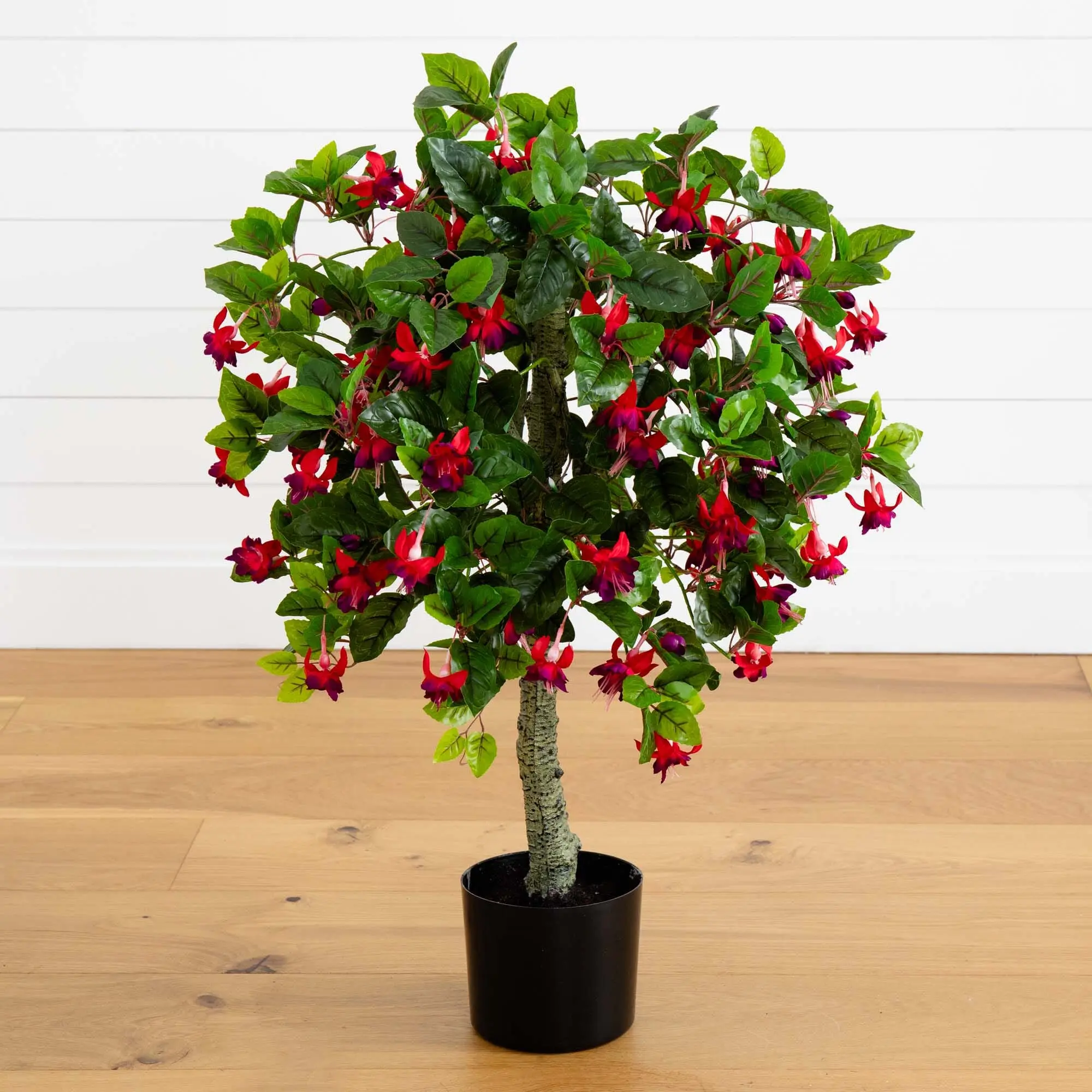 3' Fuchsia Lifelike Artificial Tree, Decorative Lifelike Artificial Flower, Indoor Decor Accessory for Interior Spaces, Home Decor Accessory