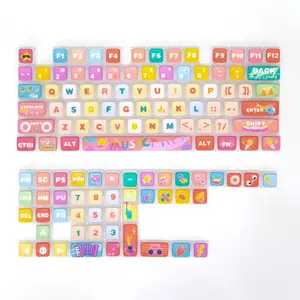 Aula Music Party PBT  119 Keys OEM Profile,   keycap Set for 61/68/75/87/98/104 Layout Mechanical keyboard, Four-Side Transparent RGB Shine Through pc accessories