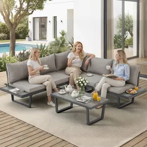 4-Piece Outdoor Conversation Set with Coffee Table, Patio Furniture Set for Garden, Balcony, Poolside, Courtyard & Backyard