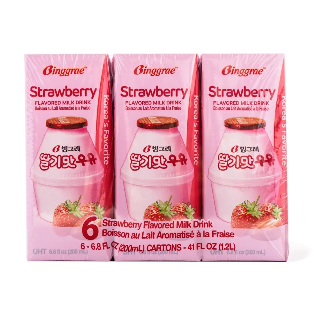 Binggrae Milk Drink, Strawberry Flavor 6 ct Binggrae Milk Drink, Strawberry Flavor 6 ct