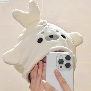 Cute Seal Hair Towel Wrap for Women, Super Absorbent Coral Fleece Microfiber Hair Drying Cap, Quick Dry Turban Towel for Curly Thick Long Hair, Soft No-Shed Head Wrap for After Shower Spa Bathroom Essentials