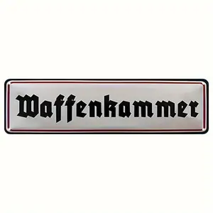 Vintage German Waffenkammer Aluminum Sign - Retro Home Wall Decor, Perfect for Halloween, Christmas & Oktoberfest Gifts, Easy Hang 4x16 Inches
