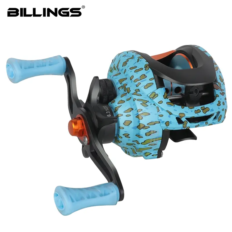 BILLINGS JR200 Series High Speed Baitcasting Reel - 6.3:1 Gear Ratio,8kg Max Drag Magnetic Brake, Lightweight Aluminum Alloy Spool for Freshwater Saltwater, Saltwater Casting Reels, Fishing Accessories, Fishing Equipment