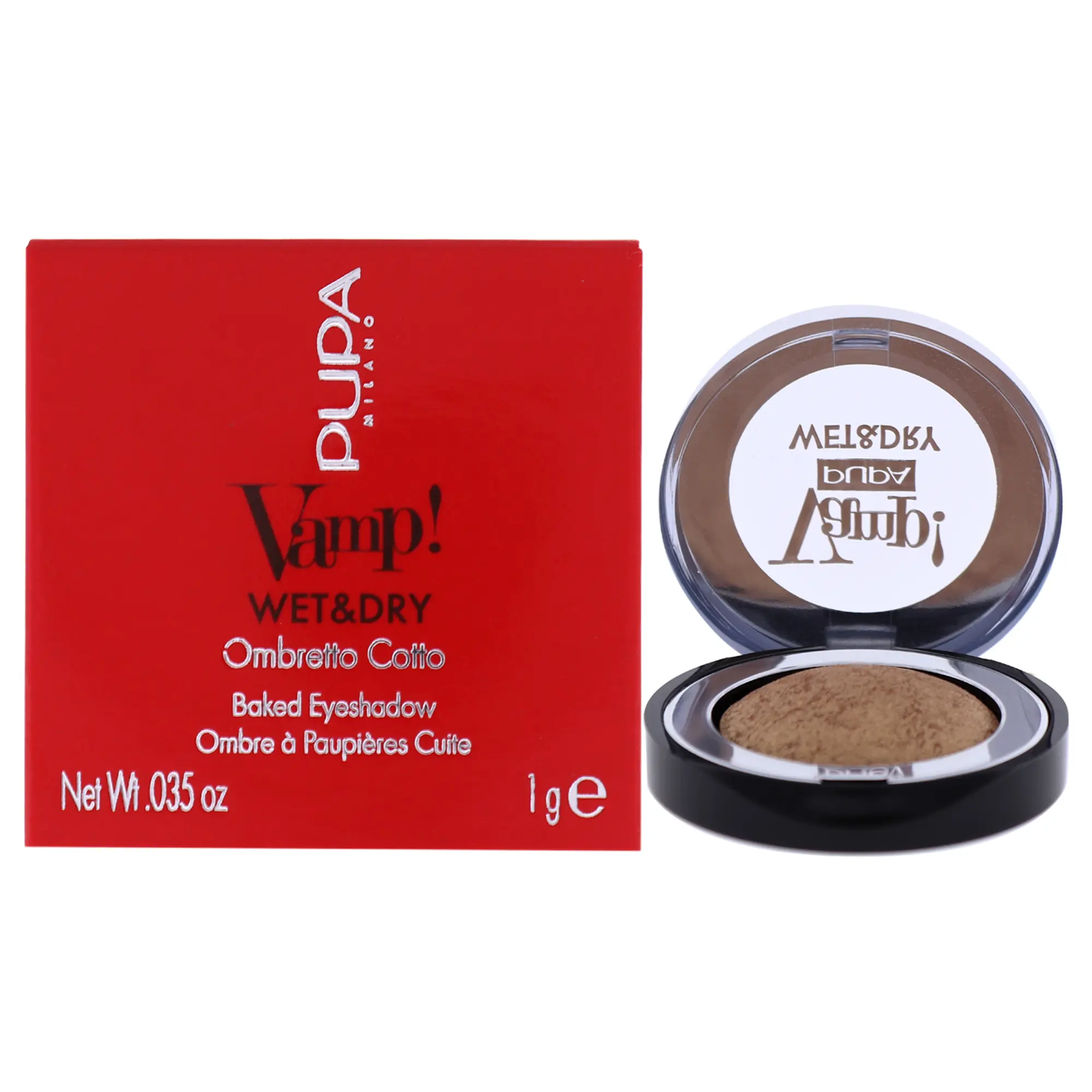 Vamp! Wet and Dry Baked Eyeshadow - 101 Precious Gold by Pupa Milano for Women - 0.035 oz Eye Shadow
