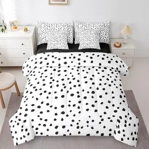 Polka Dot Bedding Set 7Pcs Kids Boho Comforter Set with Sheets for Boys Girls Bohemian Bed in a Bag Soft Lightweight,Microfiber