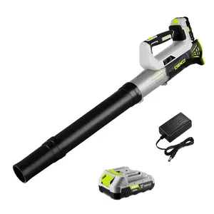 DEKO 20V Cordless Electric Leaf Blower With 2000mAh Battery And Charger 18000RPM Two Speed Settings Lightweight Design With Extension Tube For Lawn Yard Garage Leaves Dust And Snow Removal