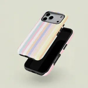 Soft Striped Colorful Phone Case, Durable Two-In-One Protection, Lightweight Shockproof Cover, Fits iPhone 17 16 15 14 13 12 Pro Max, Samsung Galaxy S25 S24 S23 S22 Ultra Series