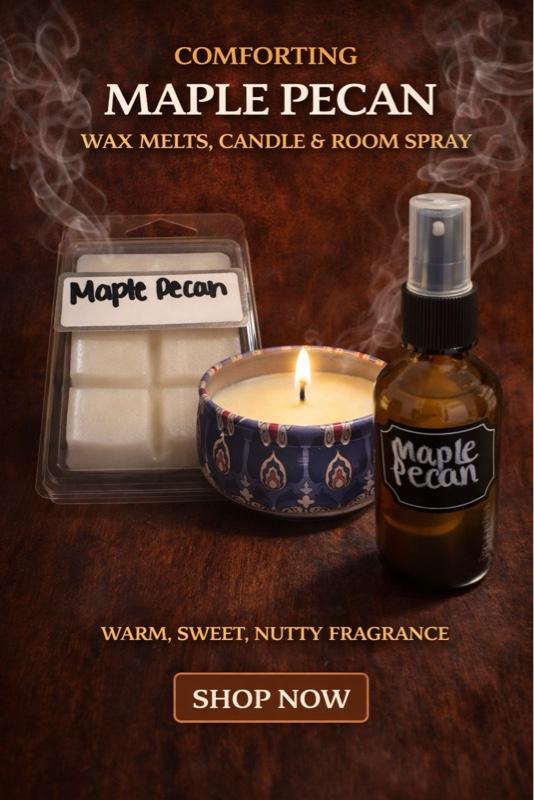 Maple Pecan Wax Melts Candle & Room Spray - Comforting Fragrance for Home Aroma Therapy