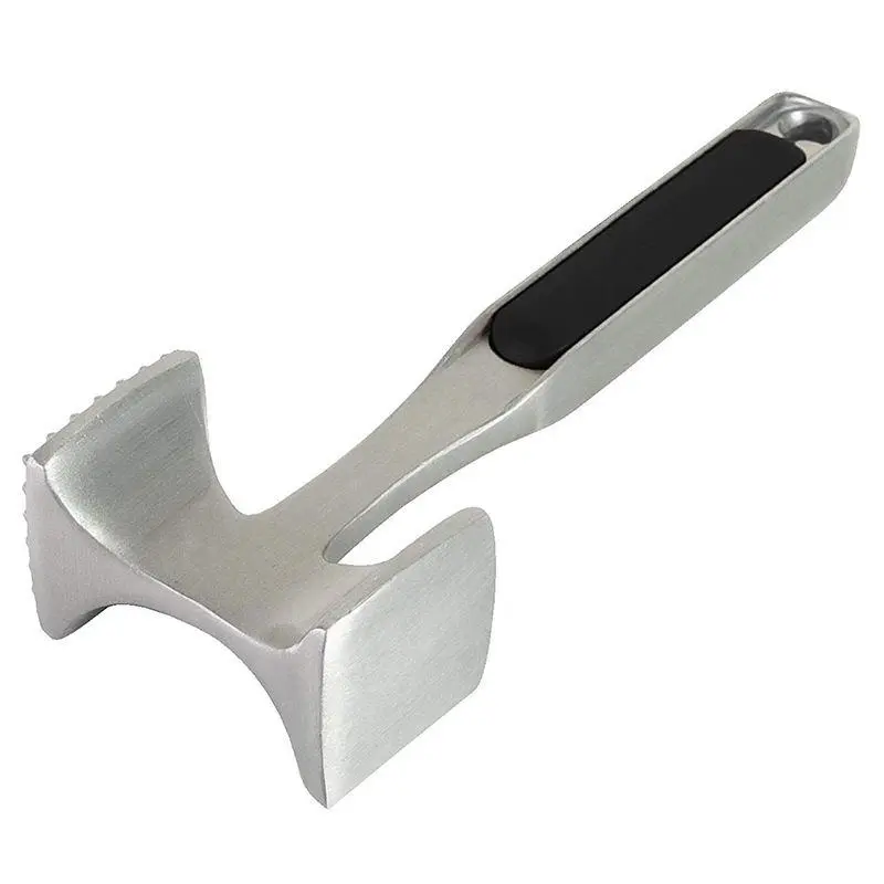 Heavy Duty Multi-Sided Meat Tenderizer Hammer - Durable Kitchen Pounder with Non-Slip Ergonomic Handle, Easy-to-Clean Design, Hanging Storage Hole for Steak, Chicken, Pork, Black