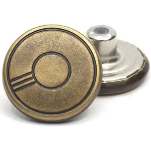 12 Sets Brass Jean Tack Buttons Replacement No Sew Metal Buttons