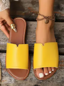 Women's Fashion PU Material Soft Sole Sandals, Comfortable Lightweight Design for Daily Wear & Summer, Multiple Colors Available