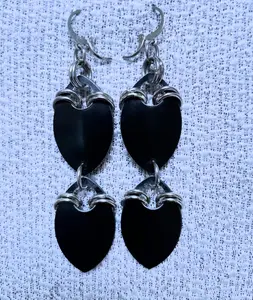 Black Gothic Dragonscale Earrings