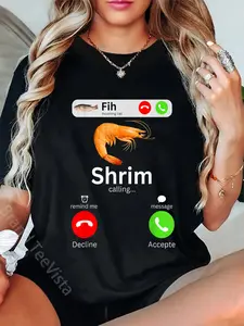 100% Cotton Funny Shrim is Calling Misspelled Shrimp Calling Meme T-Shirt