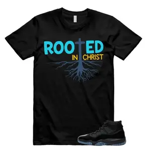 11 Gamma Blue Black Varsity Maize Yellow T Shirt Match ROOTED Unisex Streetwear Crewneck