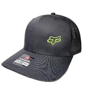 F O X Energy Monster Mesh Adjustable Curved Bill Trucker Hat Cap Black
