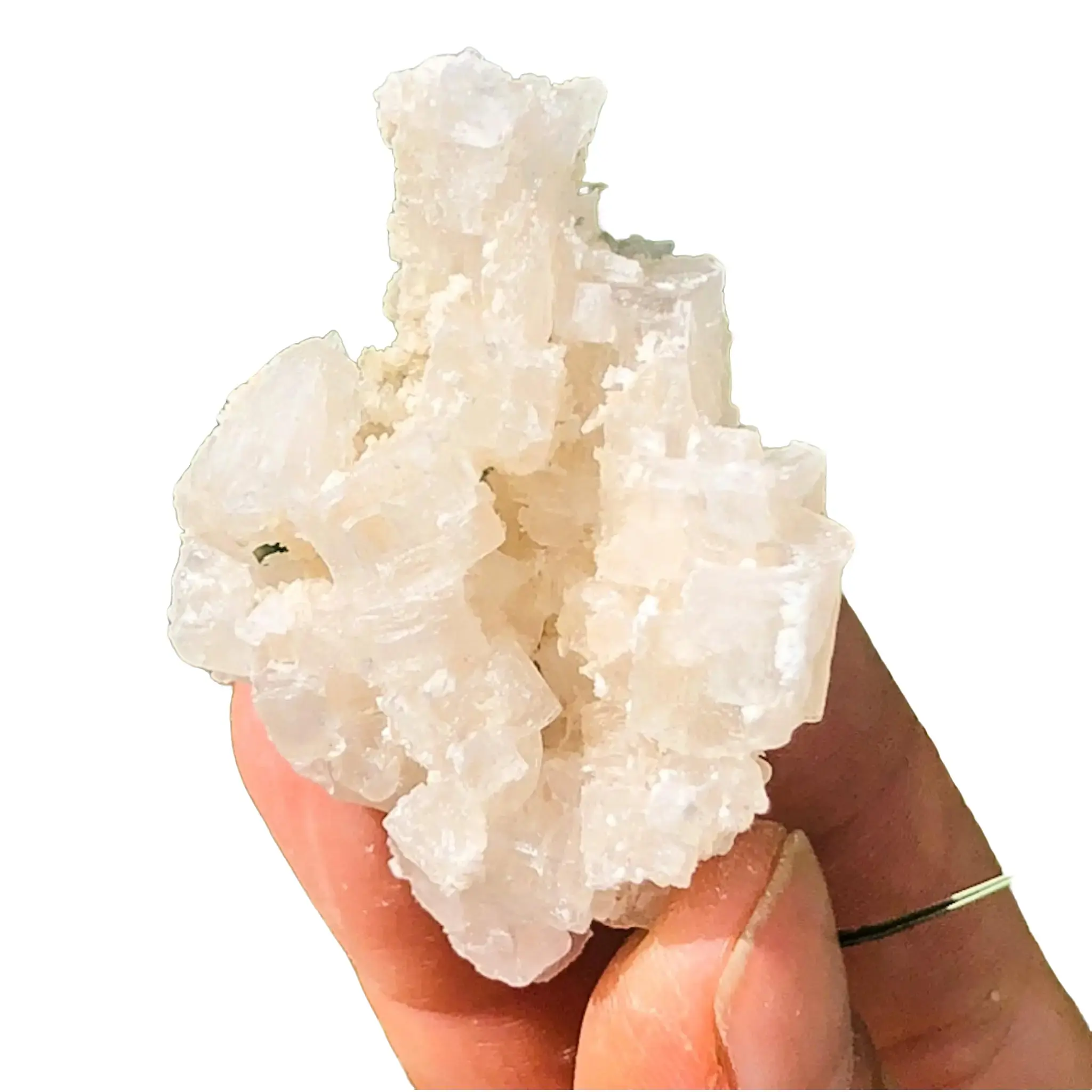 Rare Raw White Halite Crystal Cluster - Energy Purifying & Cleansing Stone for Healing & Personal Growth