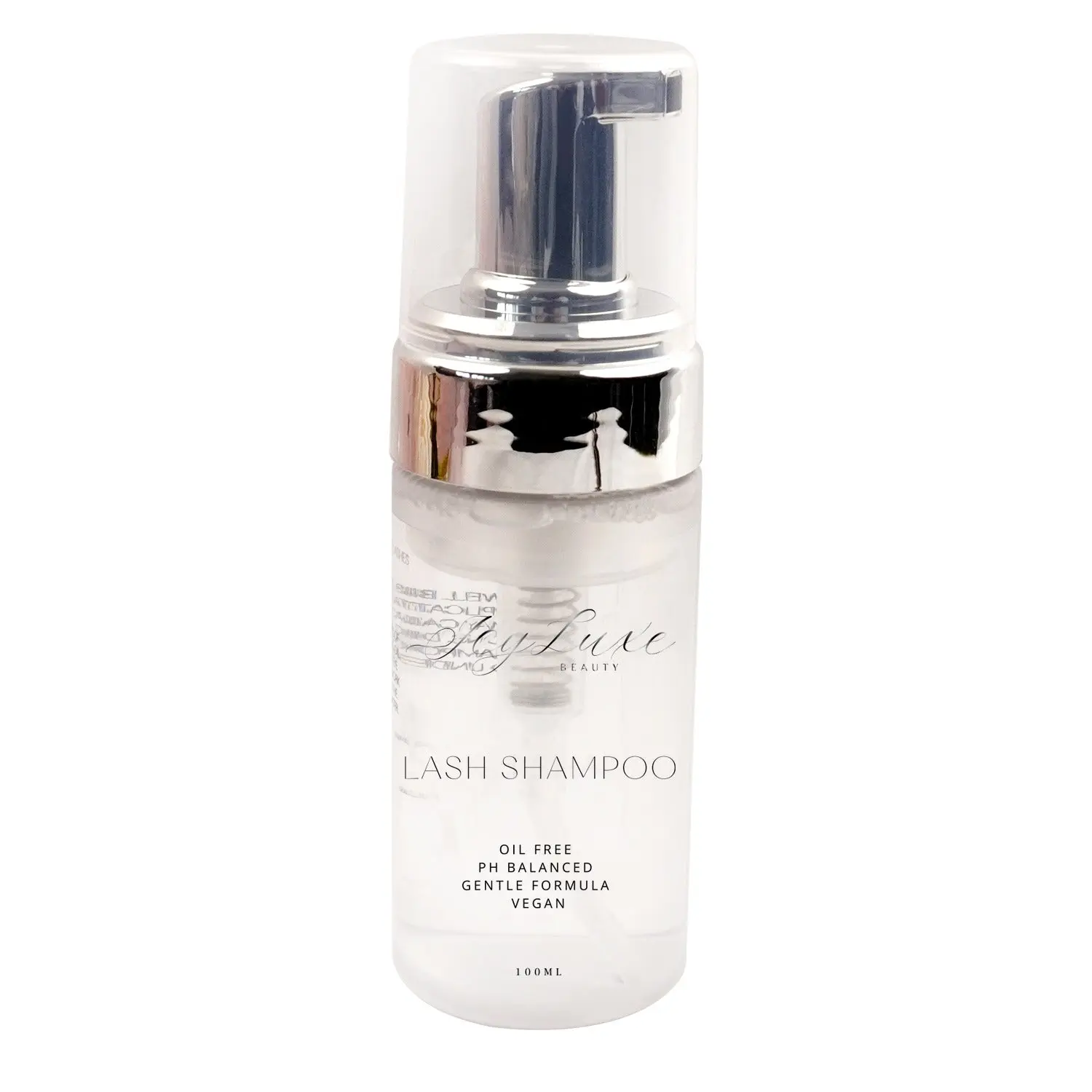 Deluxe Foaming Lash Shampoo, Oil-Free, PH-Balanced, Gentle Formula for Lashes & Lash Clusters, Vegan, 100mL Daily Makeup Remover Cleansing Cleanser