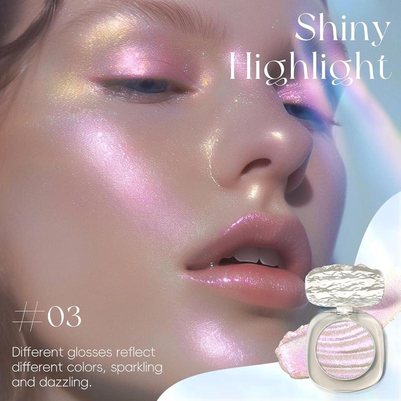 Chameleon Holographic Highlighter Palette, Multichrome Cream Multi-use Eyeshadow Shifting Sparkling Color Shifting Inner Corner Eye Highlighter Brightener for Mermaid Makeup