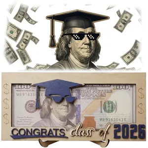 2026 Graduation Money Holder, Wooden Graduation Cash Gift Box, Creative Wooden Card Envelope Box, Gift Box Design, Grad Party Supplies, Ideal Graduation Gift for Her and Him, High School & College Graduates
