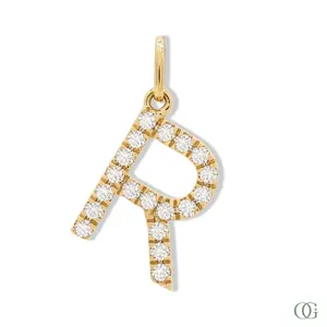 Diamond Letter Pendant - R