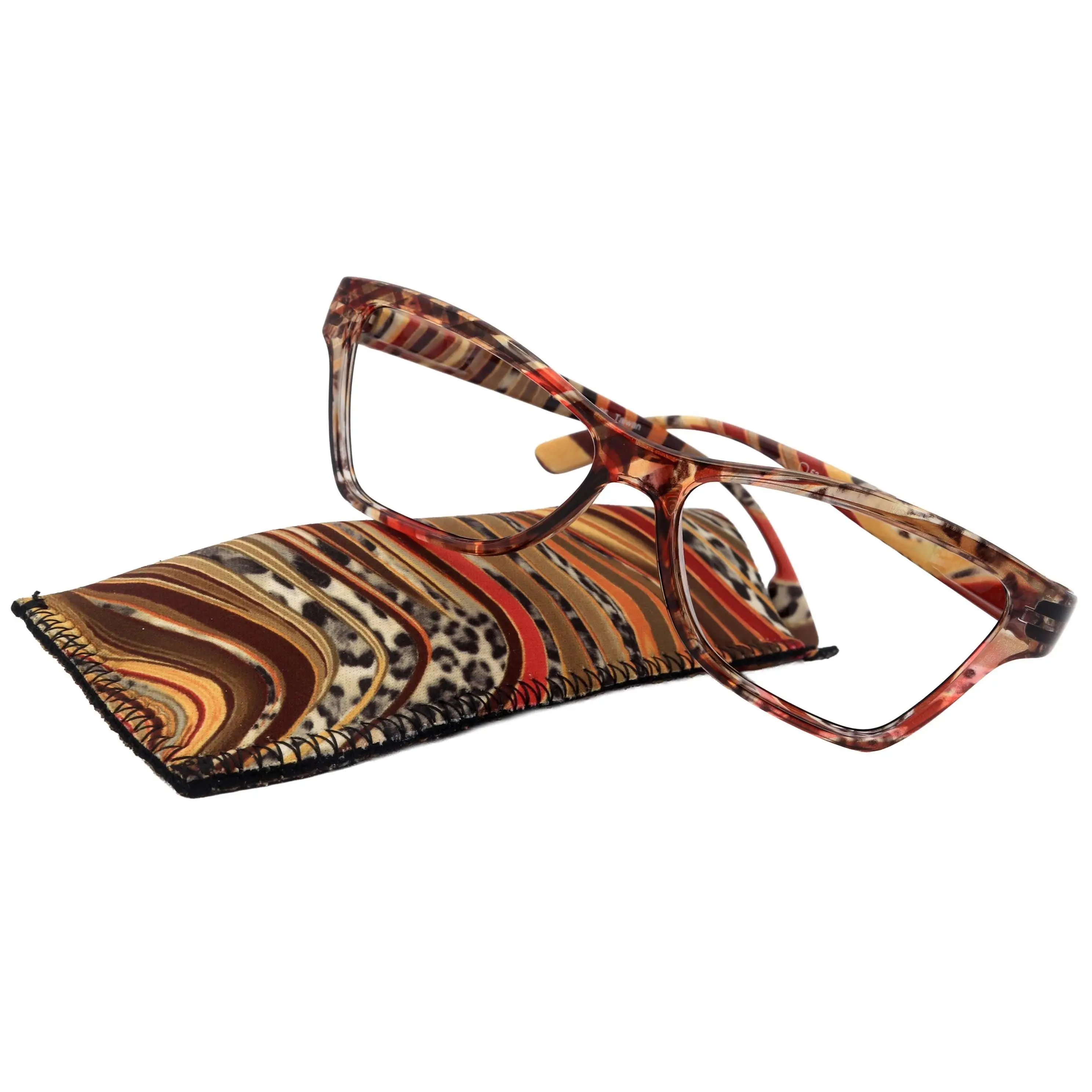 Avian,  (Premium) Reading Glasses, High-End Reader +1.25 to +3 Magnifying Eyeglass, Cat Eye (Transparent) Leopard Pattern. NY Fifth Avenue Unisex Lightweight