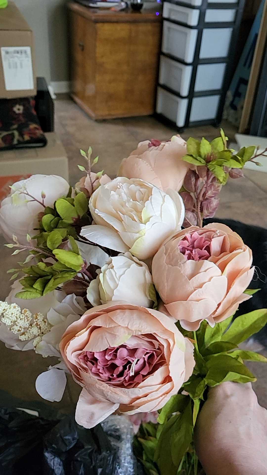Artificial Peony Flower Bouquet, 1 Count Romantic Faux Flower Bouquet, Decorative Flowers for Home Party Wedding, Spring/Summer Decoration Home Decor Supplies, Peonies Bouquet for Flower Arrangement, Mother‘s Day Gift