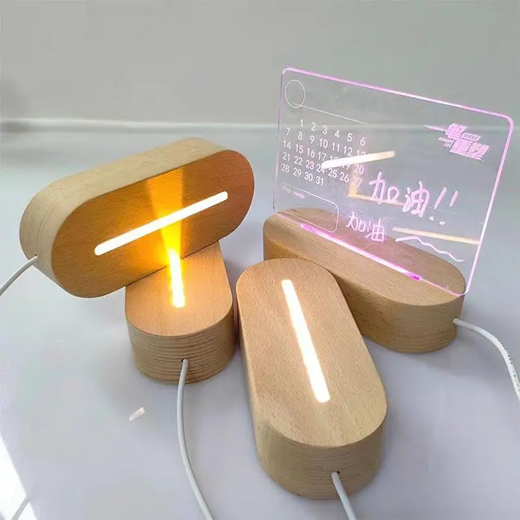Castle Themed LED Night Light, Clear Acrylic Panel with Wooden Base, Warm Glow for Home Decor & Birthday Presents