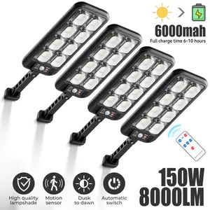 Ultra-Bright Solar Street Lights, Commercial LED Solar Lights - IP65 Waterproof Rating, Sensitive Motion Sensor, Automatic On/Off from Dusk to Dawn, Perfect for Parking Lots, Commercial Streets,Courtyards, Outdoor Wall Lighting, TikTokShopBlackFriday