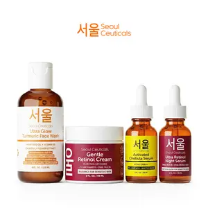 SeoulCeuticals Anti-Aging 37+ Routine - K Beauty Anti Aging Routine With Turmeric Retinol Chebula Hyaluronic Acid Snail Mucin