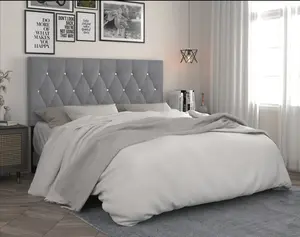 Favorer Concetta Diamond Tufted Velvet Upholstered Headboard, Silver Gray/Black/Blue/Pink Favorer Concetta Diamond Tufted Velvet Upholstered Headboard, Silver Gray/Black/Blue/Pink