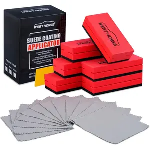 18PC Ceramic Coating Applicator Kit – 6 Foam Sponge Blocks + 12 Suede Cloths, Car Detailing Applicator Pads for Paint, Glass, Wheels, Wax & Sealant Application