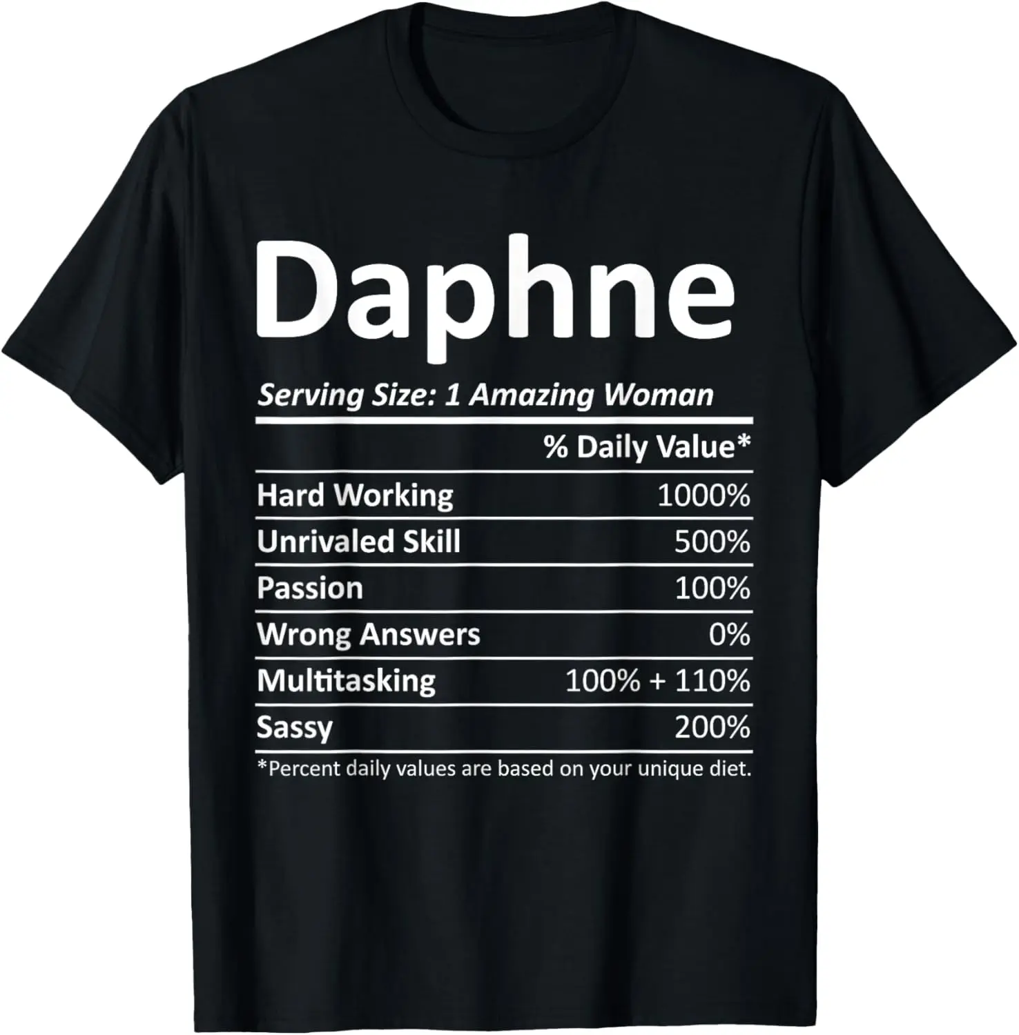 DAPHNE Nutrition Personalized Name Funny Christmas Gift Idea T-Shirt