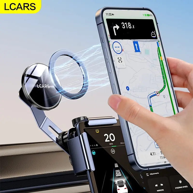 Tesla Model 3/y Cell Phone Holder, Car Phone Mount, Cell Phone Mounts, Mobile Phone Holders, Strong Magnetic Alloy Base, Flexible Adjustable Design, Universal Fit for Screens & Accessories, Car Phone Stand