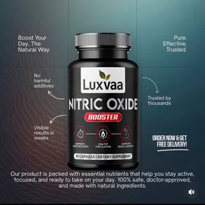 LUXVAA Nitric Oxide Booster for Men - 90 Capsules Dietary Supplement Supports Quick Recovery Healthy Circulation & Muscle Growth Made in USA GMP Certified Healthcare Fitness