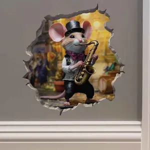 Saxophone Mouse Hole Decal