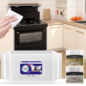 Kitchen cleaning wipes for stubborn dirt and stains, multi-effect thick wipes for heavy kitchen grease