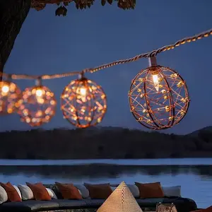 Elegant Copper Beaded Ball String Lights, Stylish String Lights with Copper Beads, Perfect for Home Decor, Party Lighting, and Festive Occasions