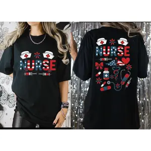 Patriotic Nurse Shirt for Women, USA Red White Blue Medical Graphic Tee, 4th of July Nursing Outfit, Cute RN Appreciation Gift