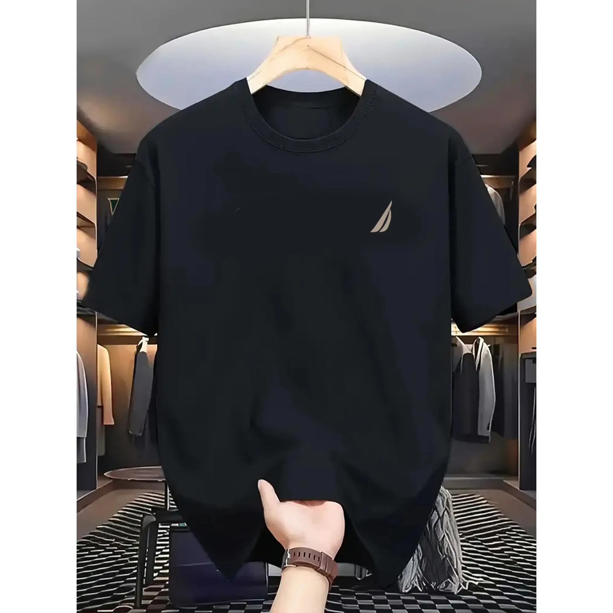 [Breathable Cotton] Men's Breathable Cotton Casual Crew Neck T-Shirt |   Cotton |   Lightweight & Comfortable |   Sports, Fitness, and Casual Attire |   Men
